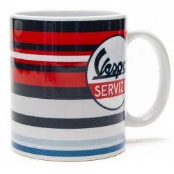 Vespa Κούπα Καφέ "Servizio" με Ρίγες Multicolor