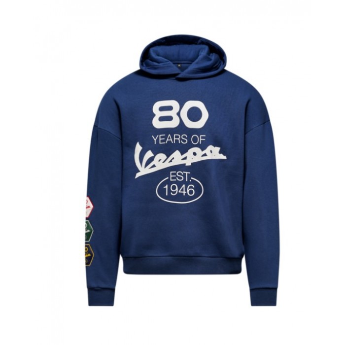 VESPA ΜΠΛΟΥΖΑ 80TH ΚΟΥΚΟΥΛΑ ΜΠΛΕ  Μπλούζες / Γιλέκα / Ζακέτες