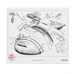 VESPA ΑΦΙΣΑ 80TH ΤΕΧΝΙΚΟ ΣΧΕΔΙΟ