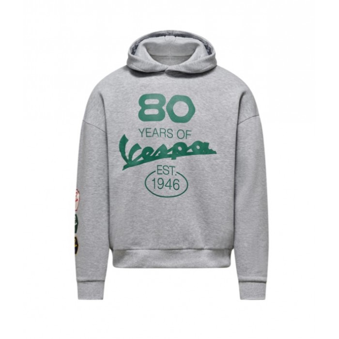 VESPA ΜΠΛΟΥΖΑ 80TH ΚΟΥΚΟΥΛΑ ΓΚΡΙ Μπλούζες / Γιλέκα / Ζακέτες